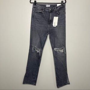 NWT ZARA High Rise Split Skinny Distressed Jeans 14